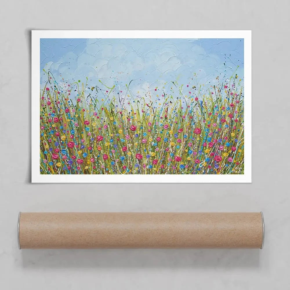Colourful Flower Meadow Art Print Colourful Flower Meadow Art Print wall art product Olga Tkachyk