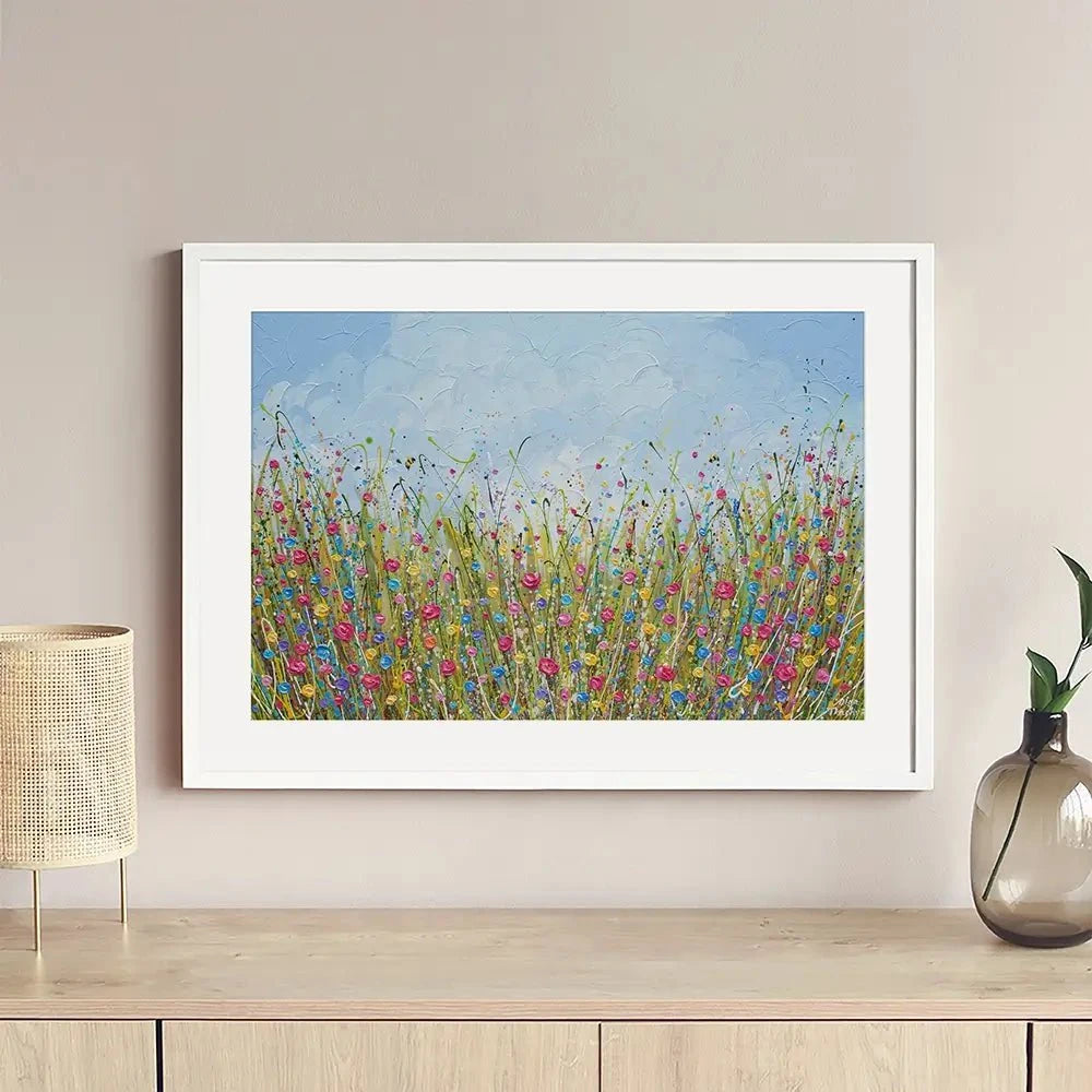 Colourful Flower Meadow Framed Art Print Colourful Flower Meadow Framed Art Print wall art product Olga Tkachyk
