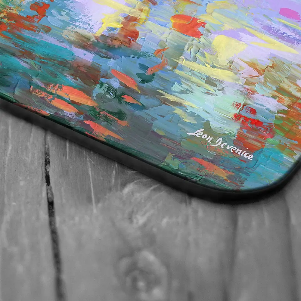 Colourful Forest By The Lake Coaster Set Colourful Forest By The Lake Coaster Set wall art product Leon Devenice