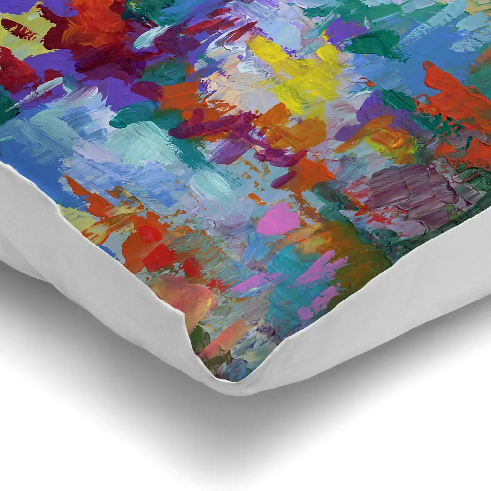 Colourful Forest By The Lake Cushion Colourful Forest By The Lake Cushion wall art product Leon Devenice