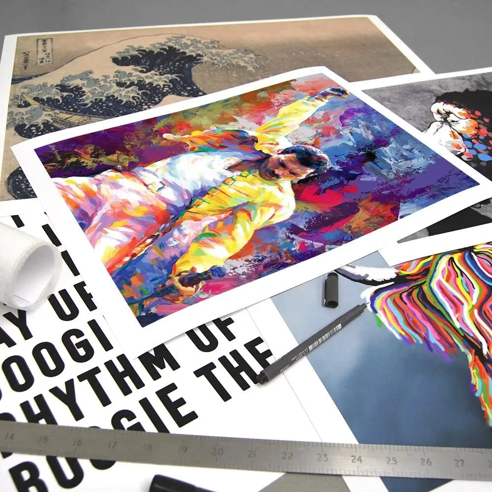 Colourful Freddie Mercury Art Print Colourful Freddie Mercury Art Print wall art product Leon Devenice