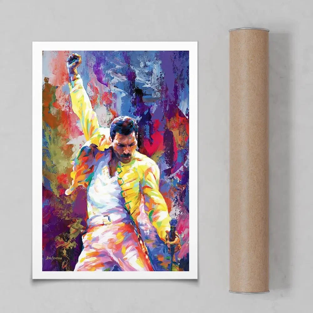 Colourful Freddie Mercury Art Print Colourful Freddie Mercury Art Print wall art product Leon Devenice