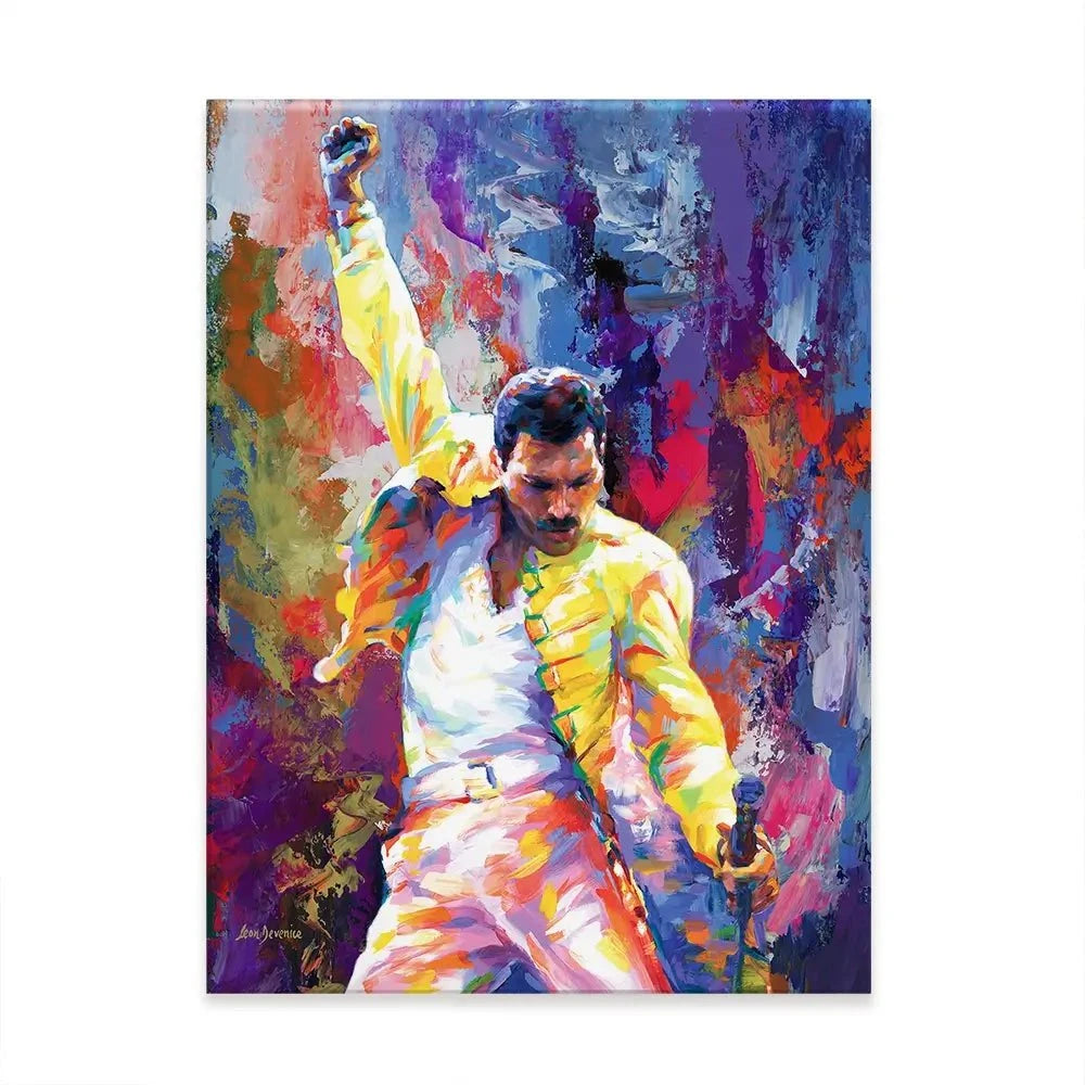 Colourful Freddie Mercury Canvas Print Colourful Freddie Mercury Canvas Print wall art product Leon Devenice