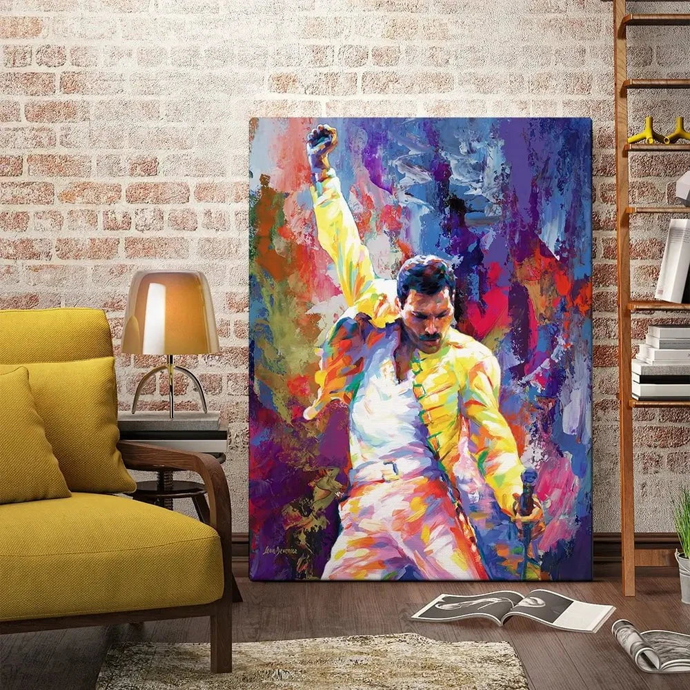 Colourful Freddie Mercury Canvas Print Colourful Freddie Mercury Canvas Print wall art product Leon Devenice