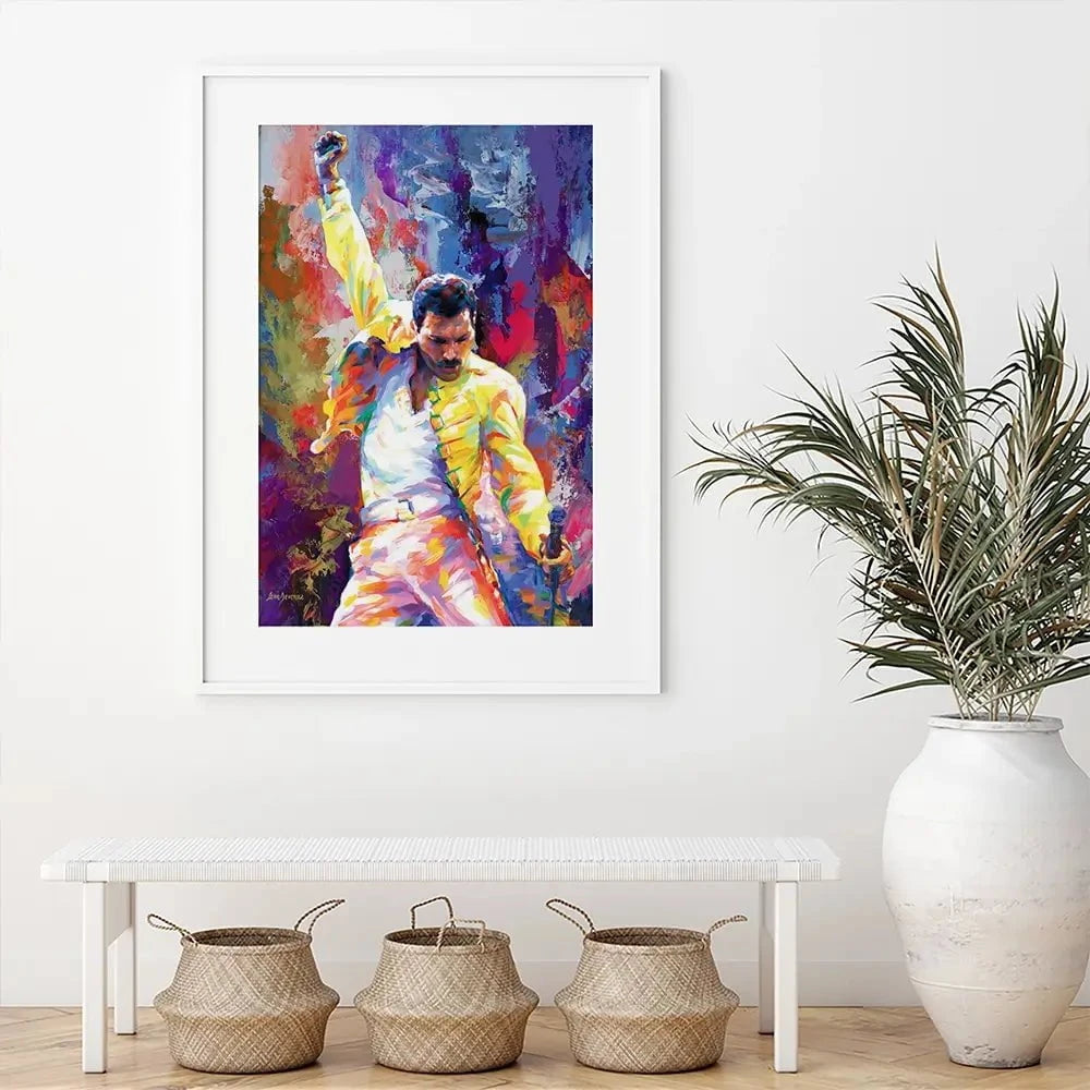 Colourful Freddie Mercury Framed Art Print Colourful Freddie Mercury Framed Art Print wall art product Leon Devenice