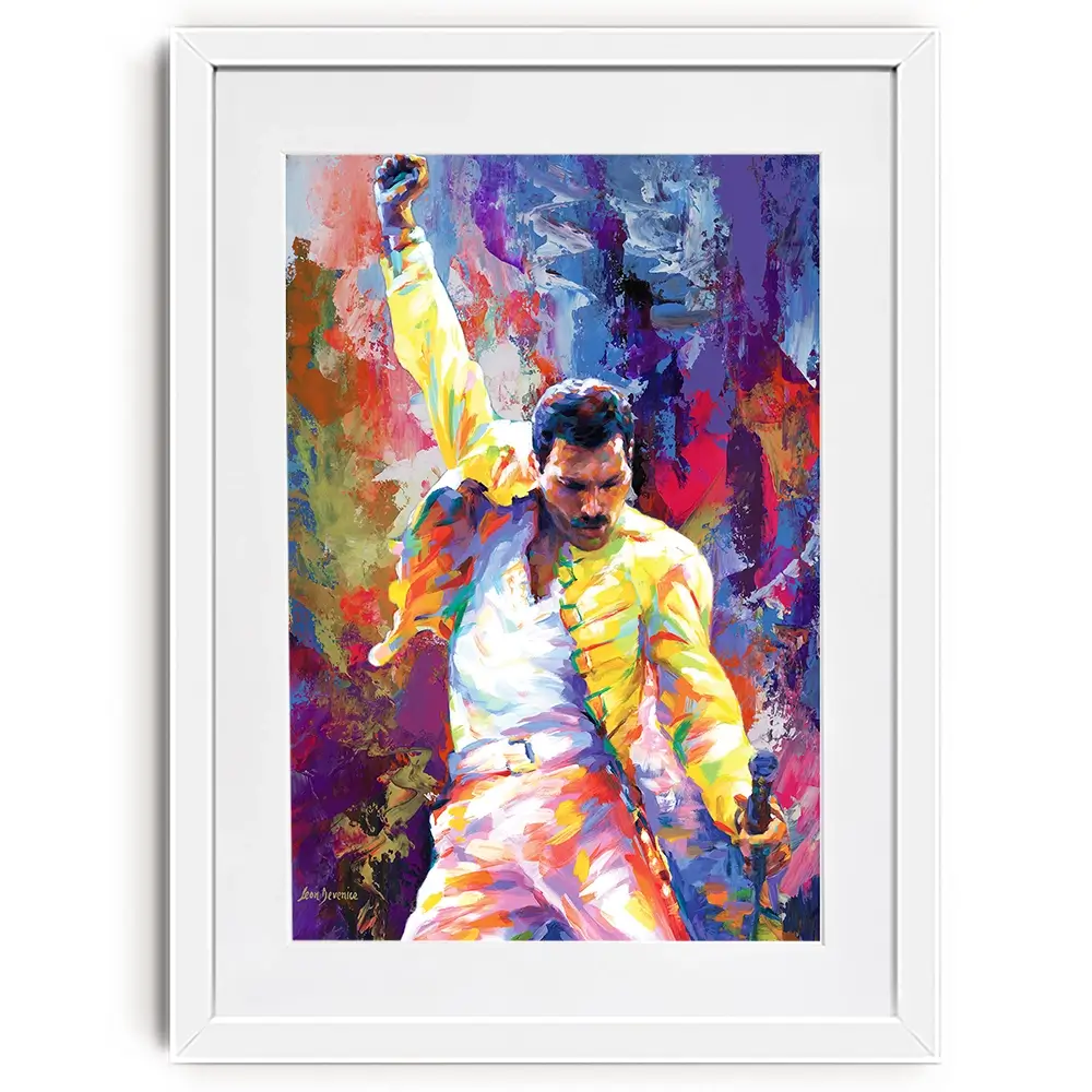 Colourful Freddie Mercury Framed Art Print Colourful Freddie Mercury Framed Art Print wall art product Leon Devenice