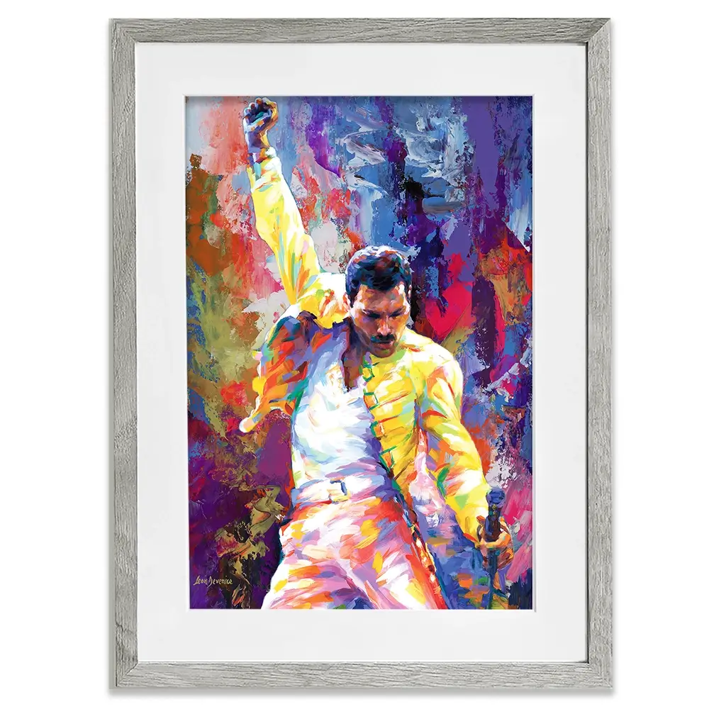 Colourful Freddie Mercury Framed Art Print Colourful Freddie Mercury Framed Art Print wall art product Leon Devenice
