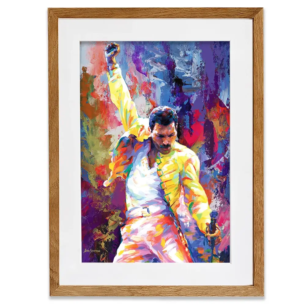 Colourful Freddie Mercury Framed Art Print Colourful Freddie Mercury Framed Art Print wall art product Leon Devenice