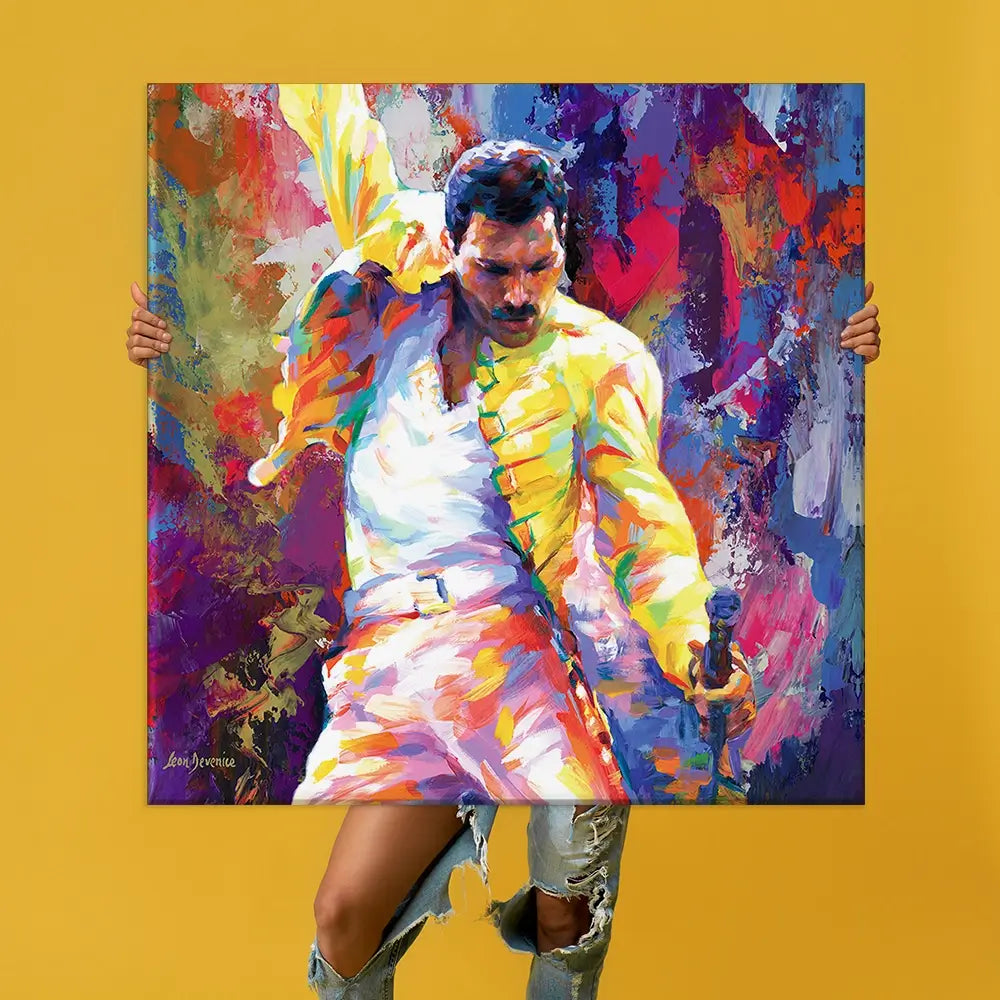 Colourful Freddie Mercury Oversized Canvas Print Colourful Freddie Mercury Oversized Canvas Print wall art product Leon Devenice