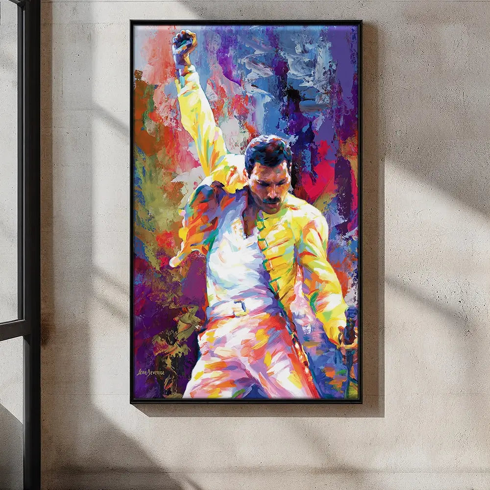 Colourful Freddie Mercury Oversized Canvas Print Colourful Freddie Mercury Oversized Canvas Print wall art product Leon Devenice