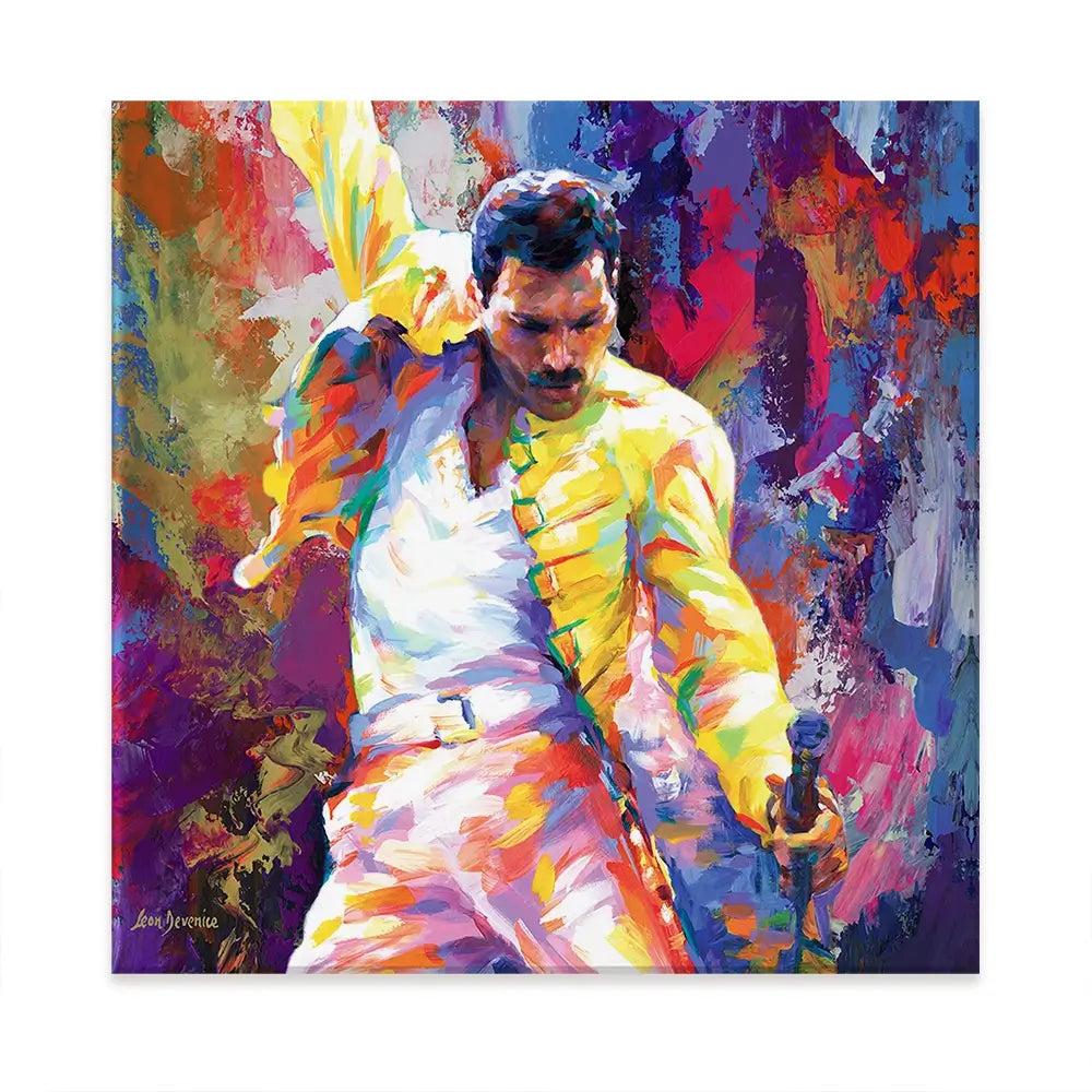 Colourful Freddie Mercury Oversized Canvas Print Colourful Freddie Mercury Oversized Canvas Print wall art product Leon Devenice