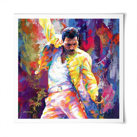Colourful Freddie Mercury Square Art Print Colourful Freddie Mercury Square Art Print wall art product Leon Devenice