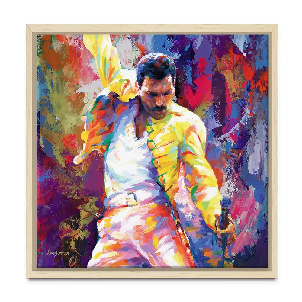 Colourful Freddie Mercury Square Canvas Print Colourful Freddie Mercury Square Canvas Print wall art product Leon Devenice