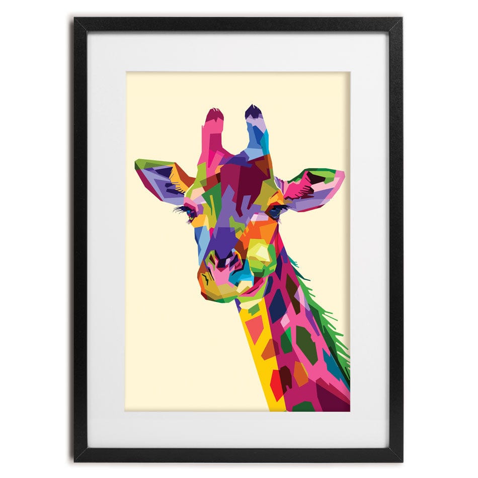 Colourful Giraffe Framed Art Print wall art product Sultan Receh / Shutterstock
