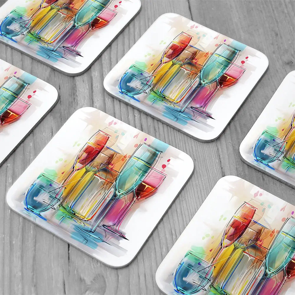Colourful Glasses Coaster Set Colourful Glasses Coaster Set wall art product Teni / Shutterstock