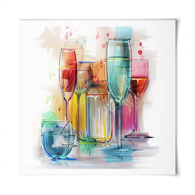 Colourful Glasses Square Art Print Colourful Glasses Square Art Print wall art product Teni / Shutterstock