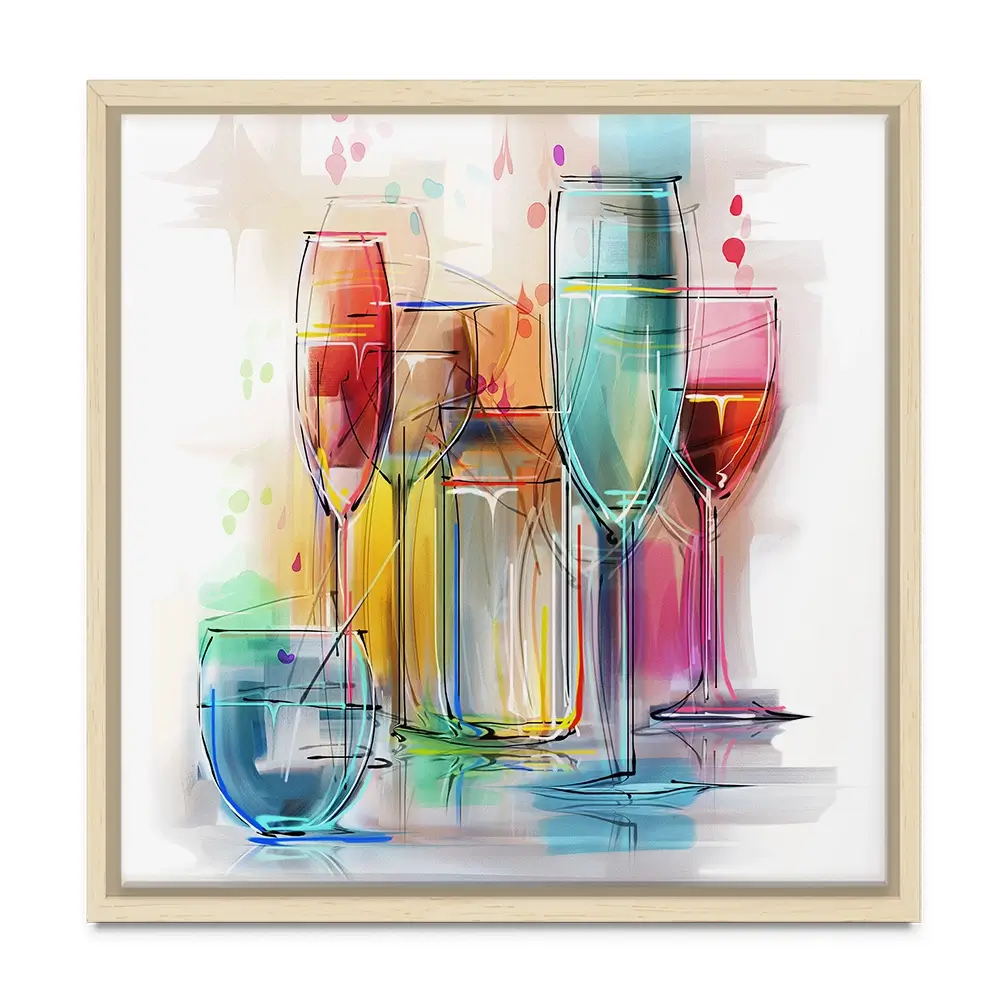 Colourful Glasses Square Canvas Print Colourful Glasses Square Canvas Print wall art product Teni / Shutterstock