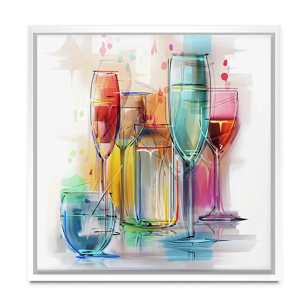 Colourful Glasses Square Canvas Print Colourful Glasses Square Canvas Print wall art product Teni / Shutterstock