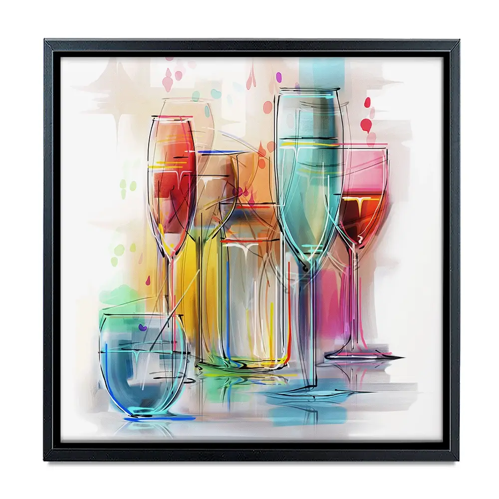 Colourful Glasses Square Canvas Print Colourful Glasses Square Canvas Print wall art product Teni / Shutterstock