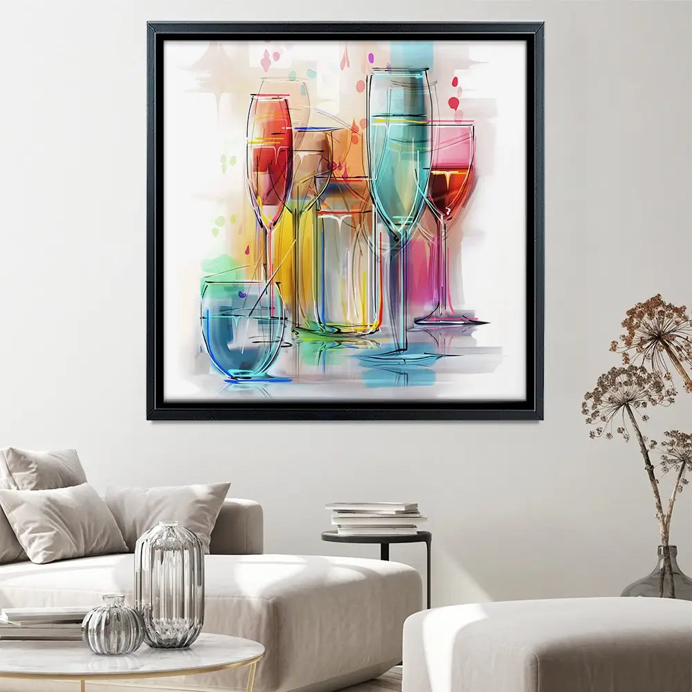 Colourful Glasses Square Canvas Print Colourful Glasses Square Canvas Print wall art product Teni / Shutterstock