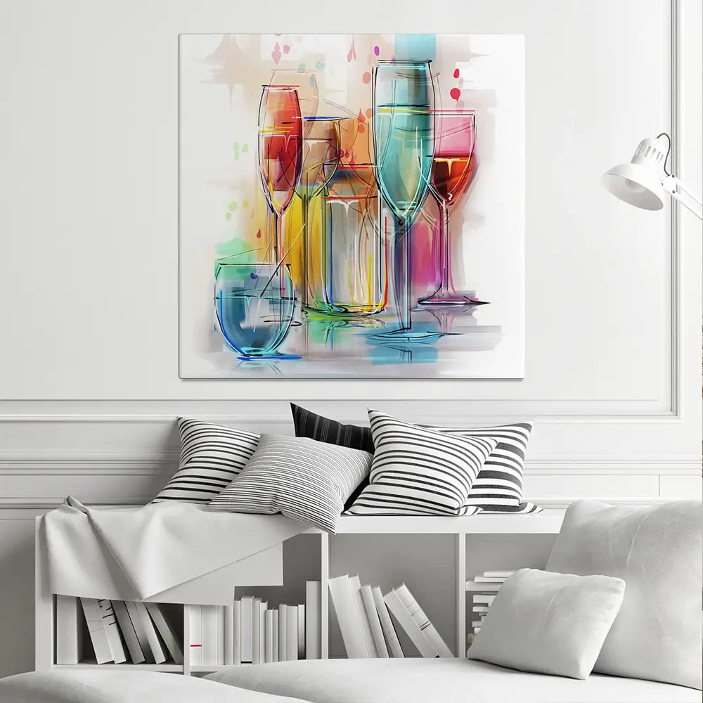 Colourful Glasses Square Canvas Print Colourful Glasses Square Canvas Print wall art product Teni / Shutterstock