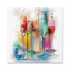 Colourful Glasses Square Canvas Print Colourful Glasses Square Canvas Print wall art product Teni / Shutterstock
