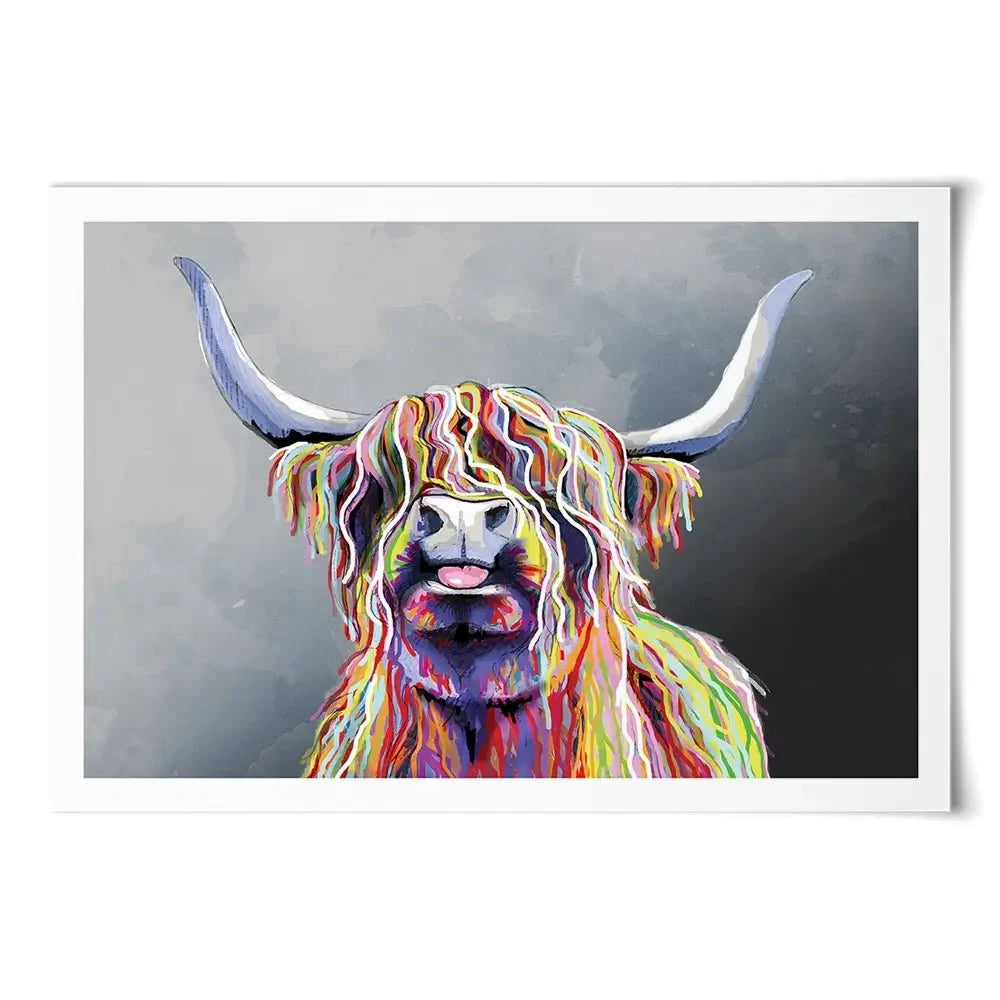 Colourful Highland Coo Art Print Colourful Highland Coo Art Print wall art product Independent