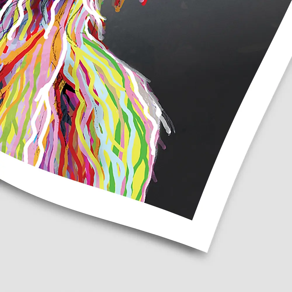 Colourful Highland Coo Square Art Print Colourful Highland Coo Square Art Print wall art product Art Print Shop