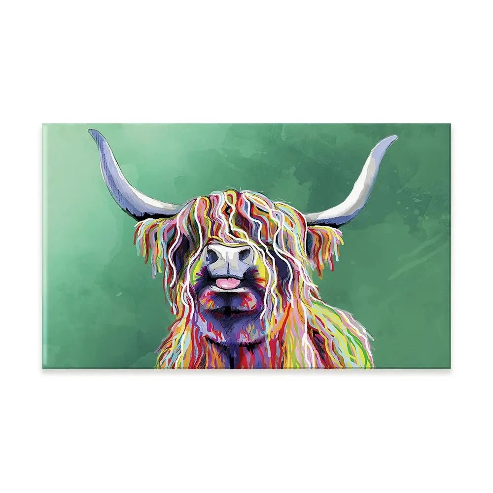 Colourful Highland Cow Canvas Print Colourful Highland Cow Canvas Print wall art product Independent