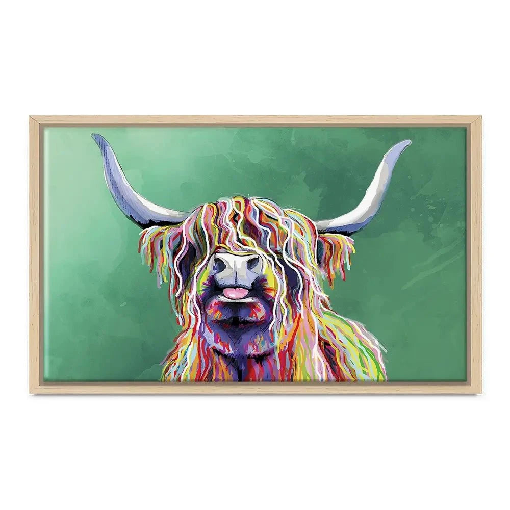 Colourful Highland Cow Canvas Print Colourful Highland Cow Canvas Print wall art product Independent