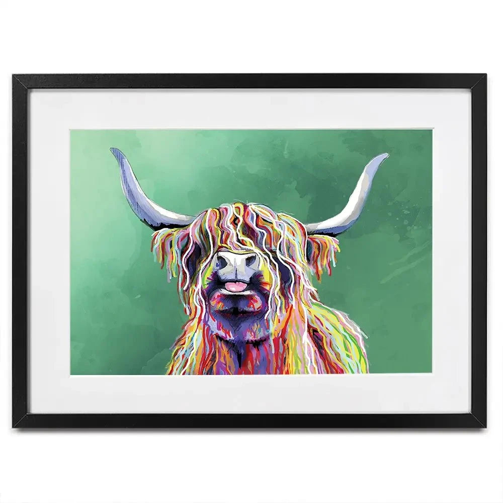 Colourful Highland Cow Framed Art Print Colourful Highland Cow Framed Art Print wall art product Independent