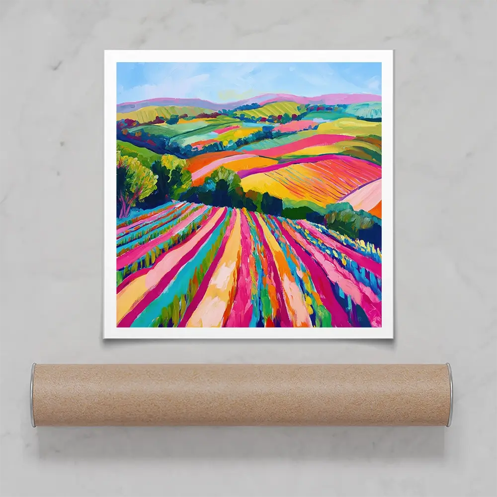 Colourful Hills Square Art Print Colourful Hills Square Art Print wall art product Tanya Ocean