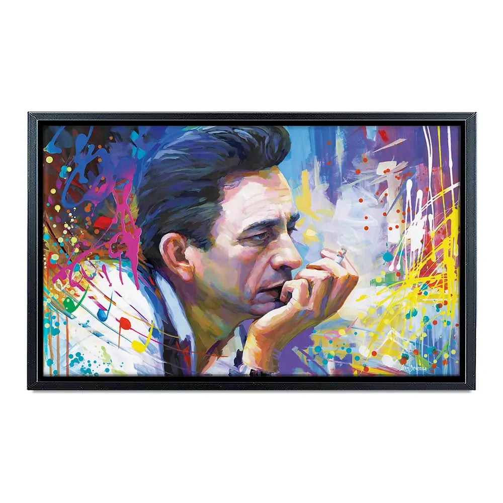 Colourful Johnny Cash Canvas Print Colourful Johnny Cash Canvas Print wall art product Leon Devenice