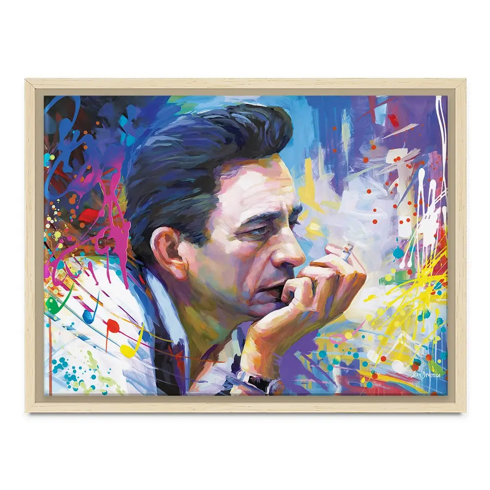Colourful Johnny Cash Canvas Print Colourful Johnny Cash Canvas Print wall art product Leon Devenice