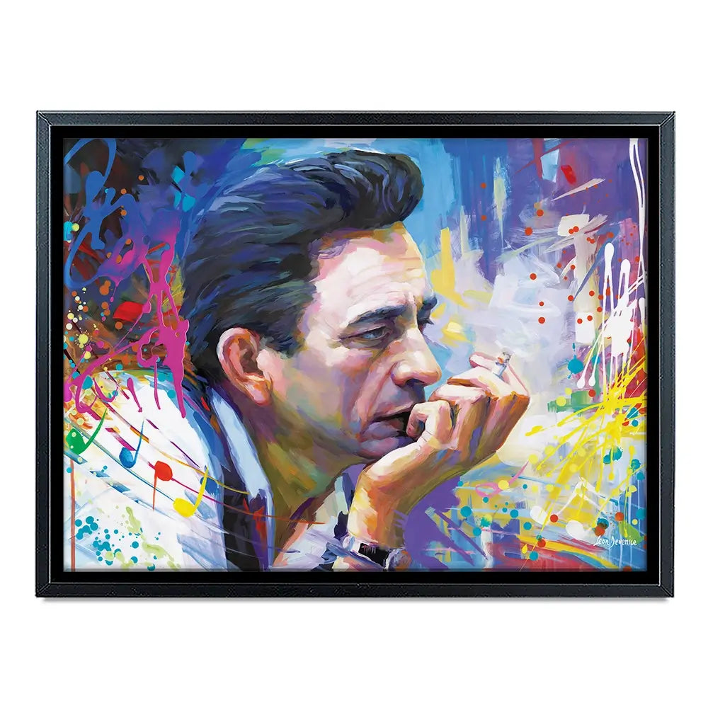 Colourful Johnny Cash Canvas Print Colourful Johnny Cash Canvas Print wall art product Leon Devenice