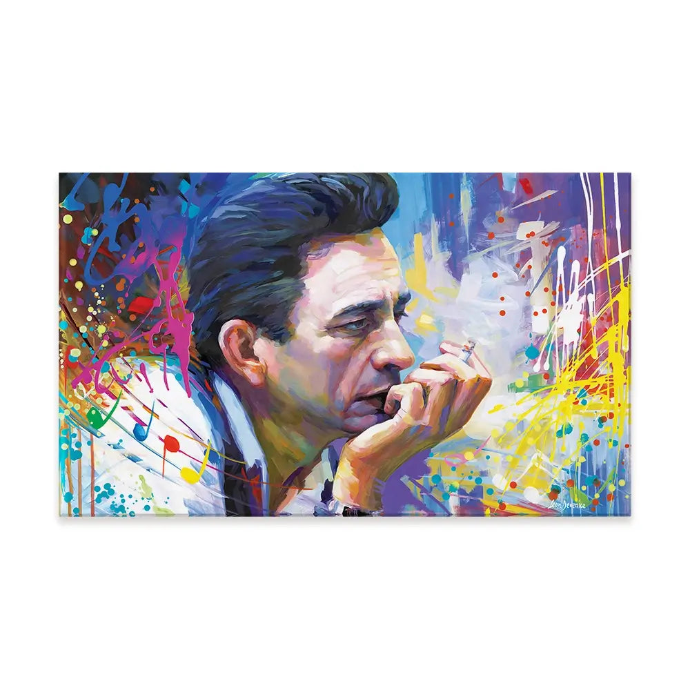 Colourful Johnny Cash Canvas Print Colourful Johnny Cash Canvas Print wall art product Leon Devenice