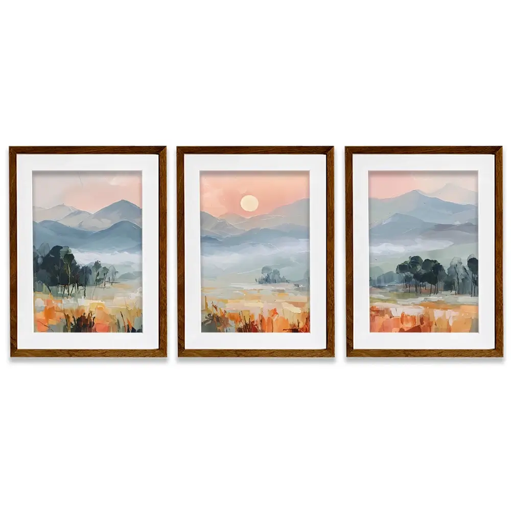 Colourful Land Framed Art Print Trio Colourful Land Framed Art Print Trio wall art product IAmHomeStudio