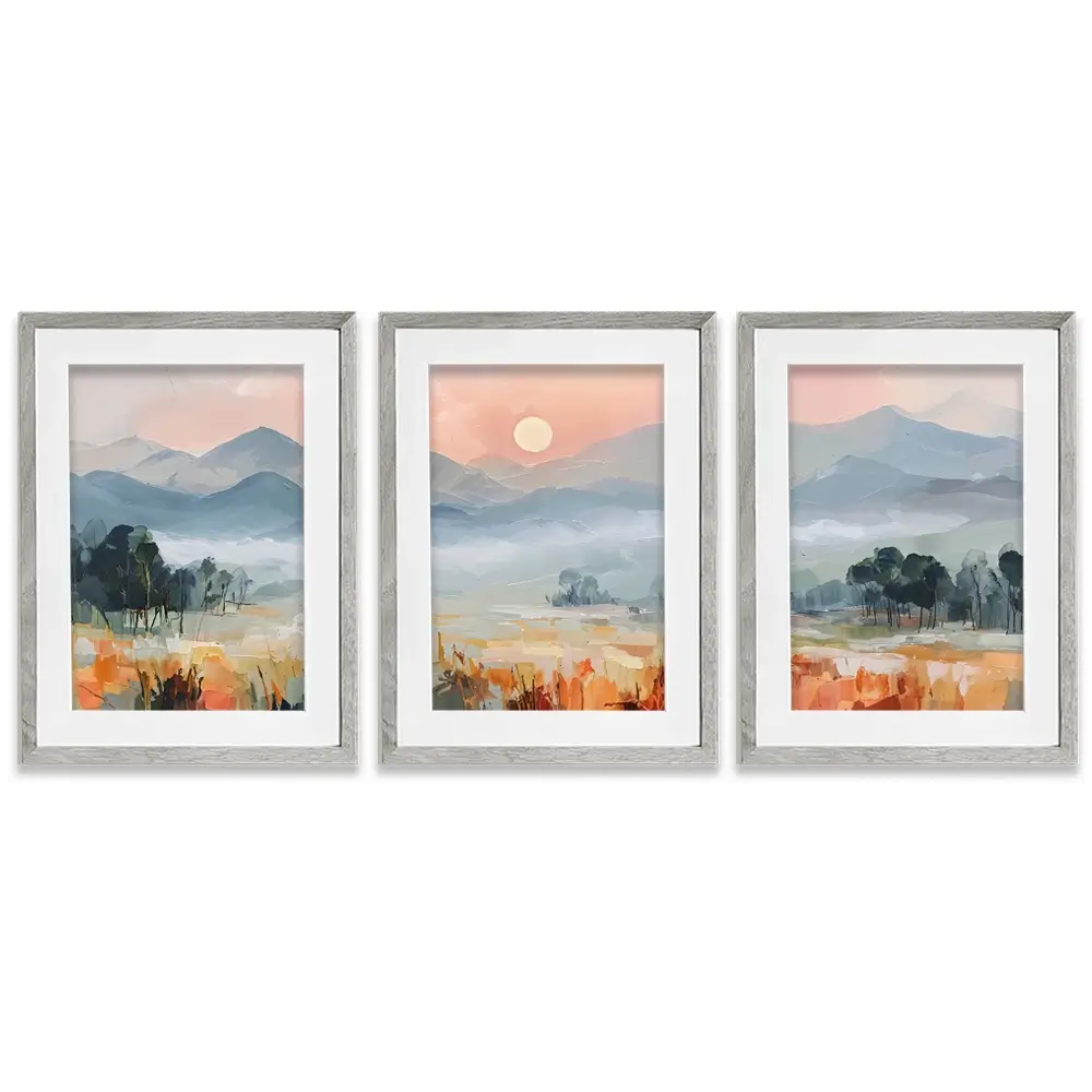 Colourful Land Framed Art Print Trio Colourful Land Framed Art Print Trio wall art product IAmHomeStudio