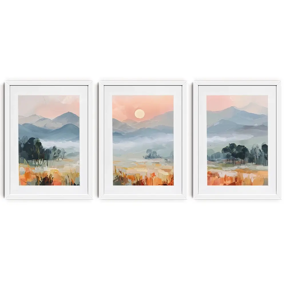 Colourful Land Framed Art Print Trio Colourful Land Framed Art Print Trio wall art product IAmHomeStudio