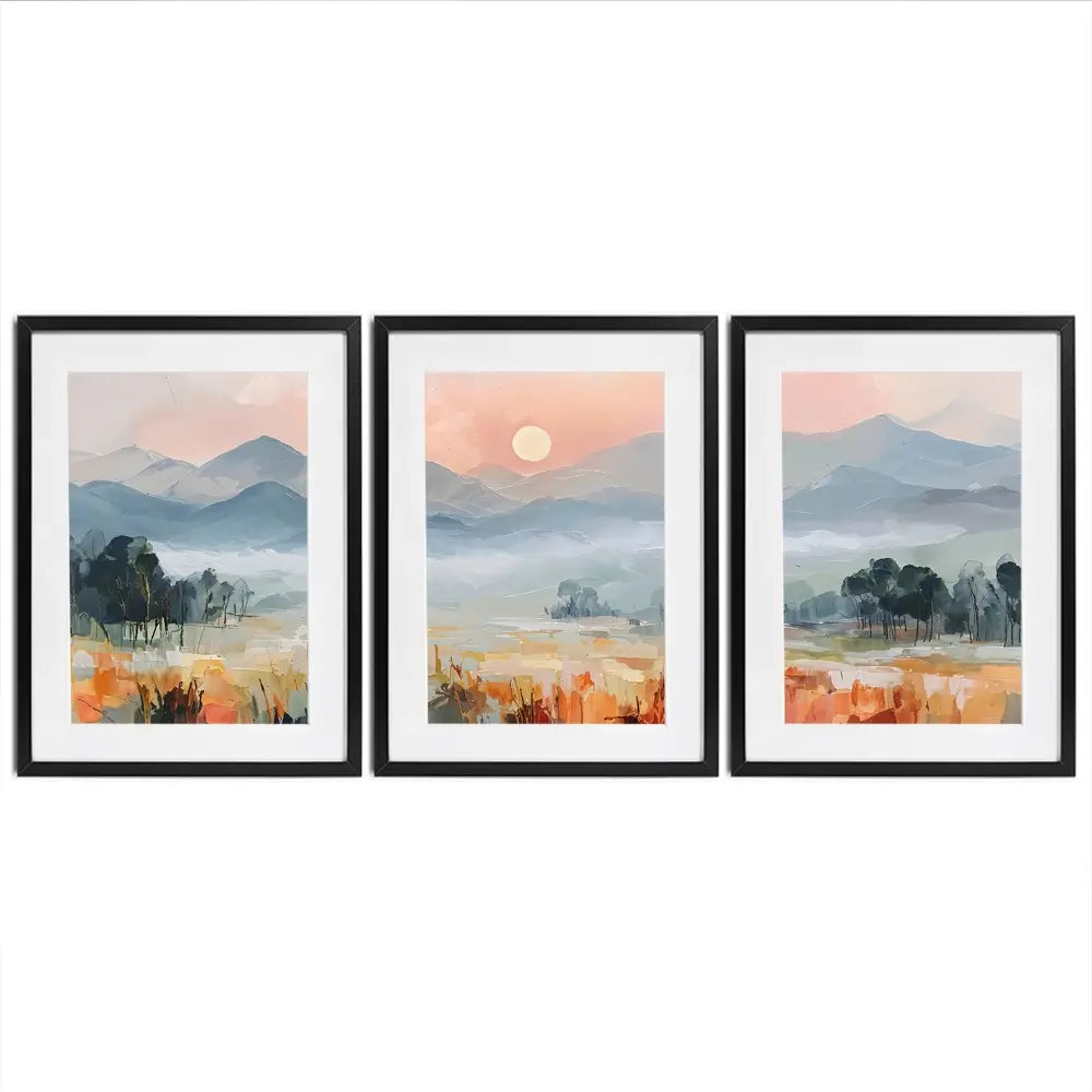 Colourful Land Framed Art Print Trio Colourful Land Framed Art Print Trio wall art product IAmHomeStudio
