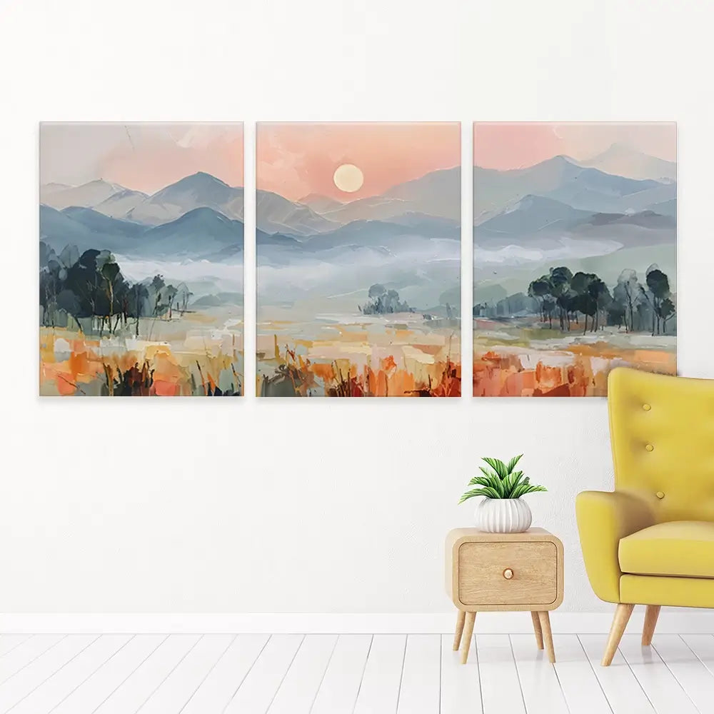 Colourful Land Trio Canvas Print Colourful Land Trio Canvas Print wall art product IAmHomeStudio