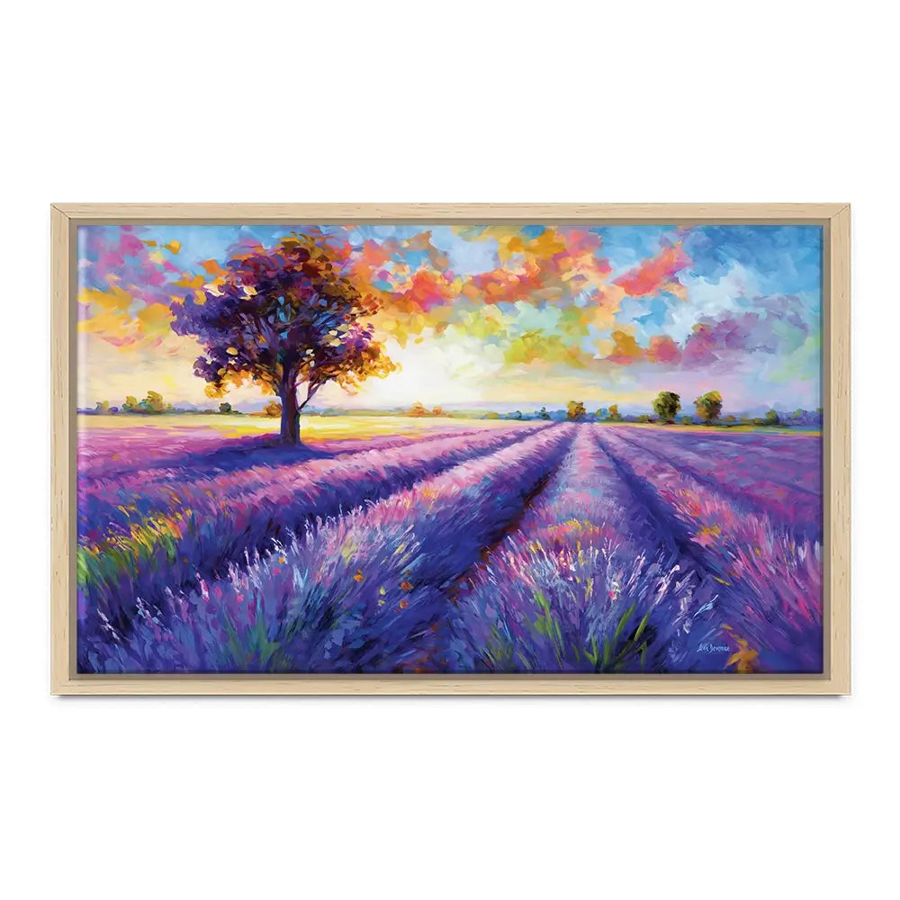 Colourful Lavender Field Canvas Print Colourful Lavender Field Canvas Print wall art product Leon Devenice