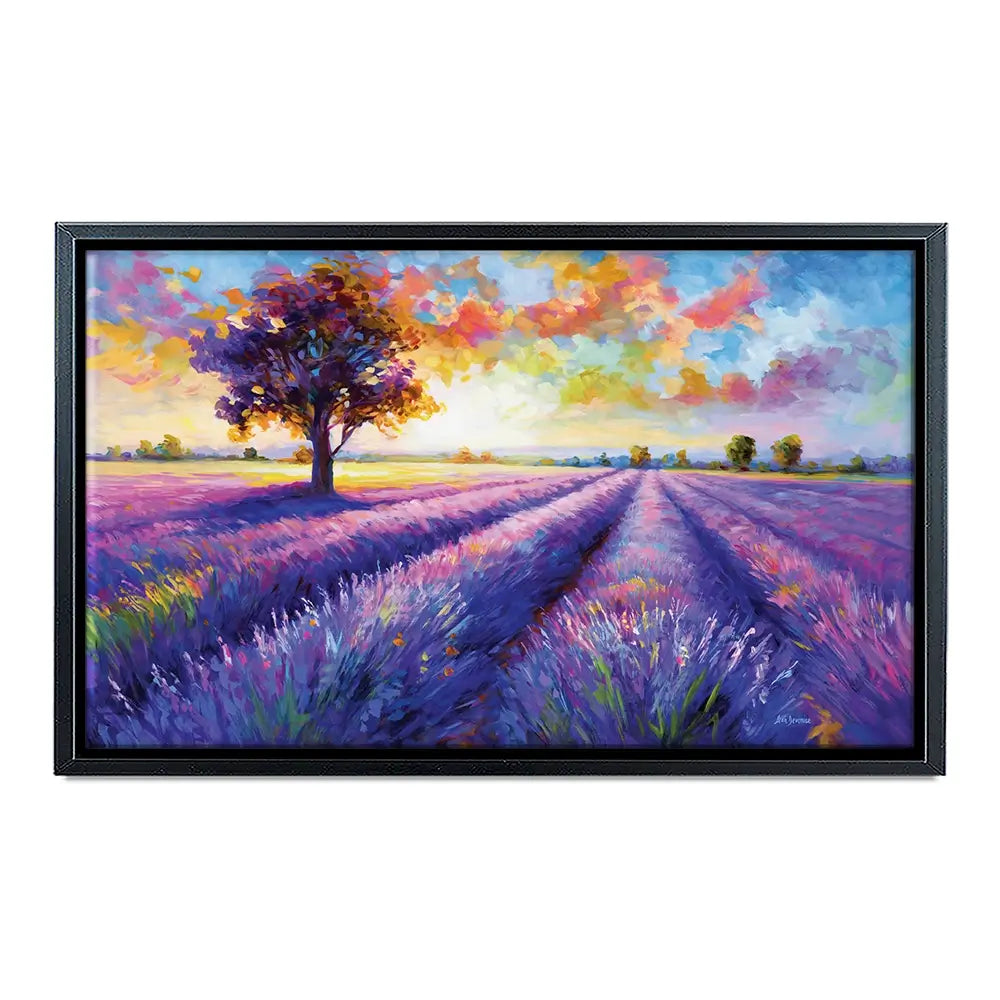 Colourful Lavender Field Canvas Print Colourful Lavender Field Canvas Print wall art product Leon Devenice