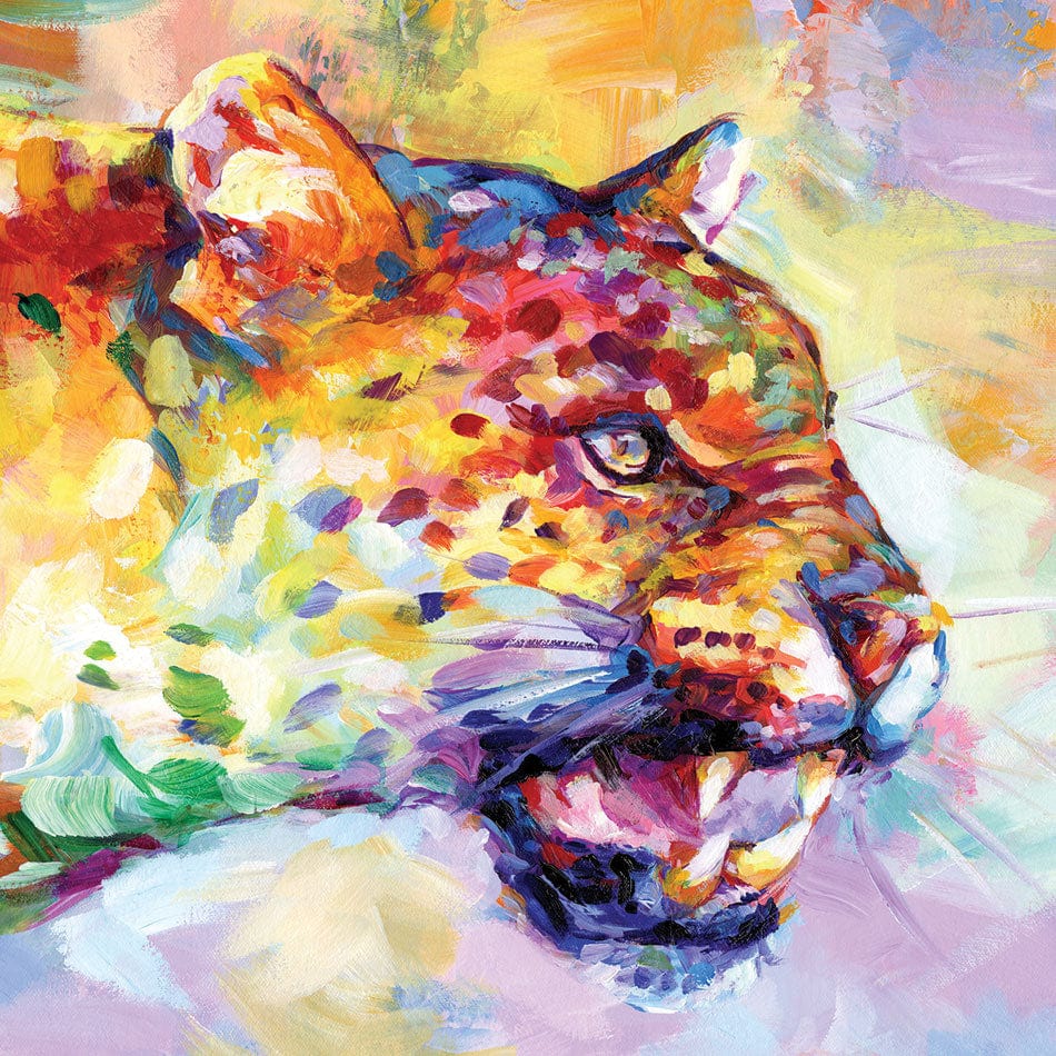Colourful Leopard Framed Art Print wall art product Leon Devenice