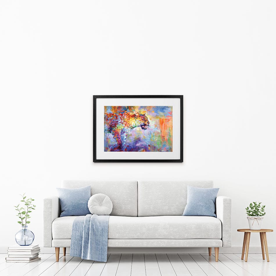 Colourful Leopard Framed Art Print wall art product Leon Devenice