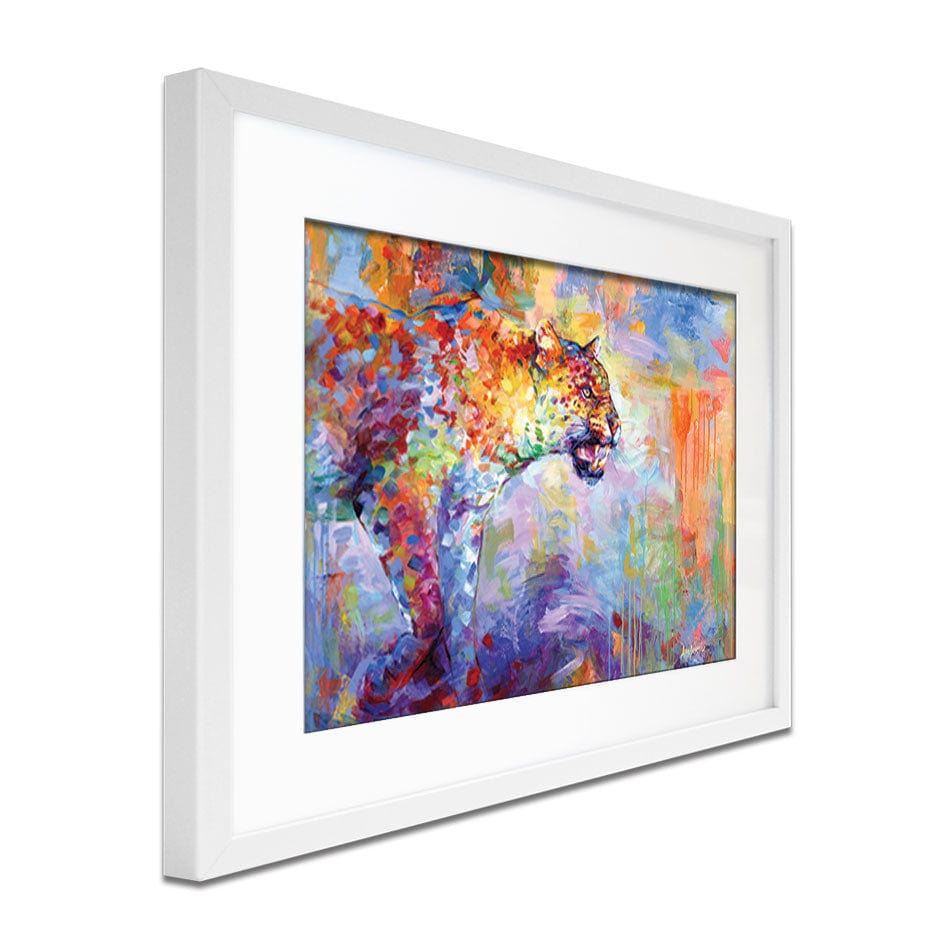 Colourful Leopard Framed Art Print wall art product Leon Devenice