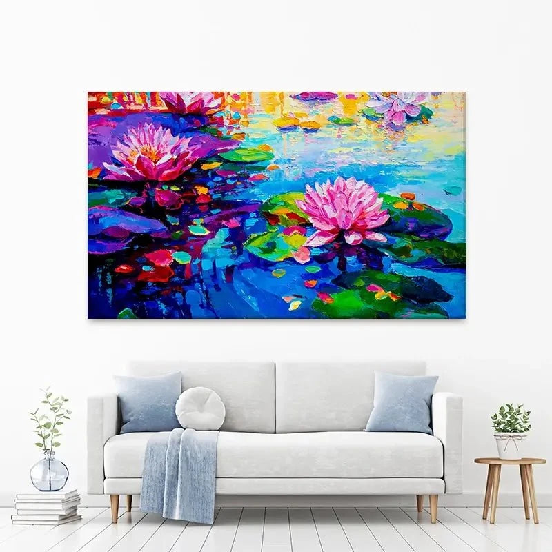 Colourful Lily Lake Canvas Print Colourful Lily Lake Canvas Print wall art product Ivailo Nikolov / Shutterstock