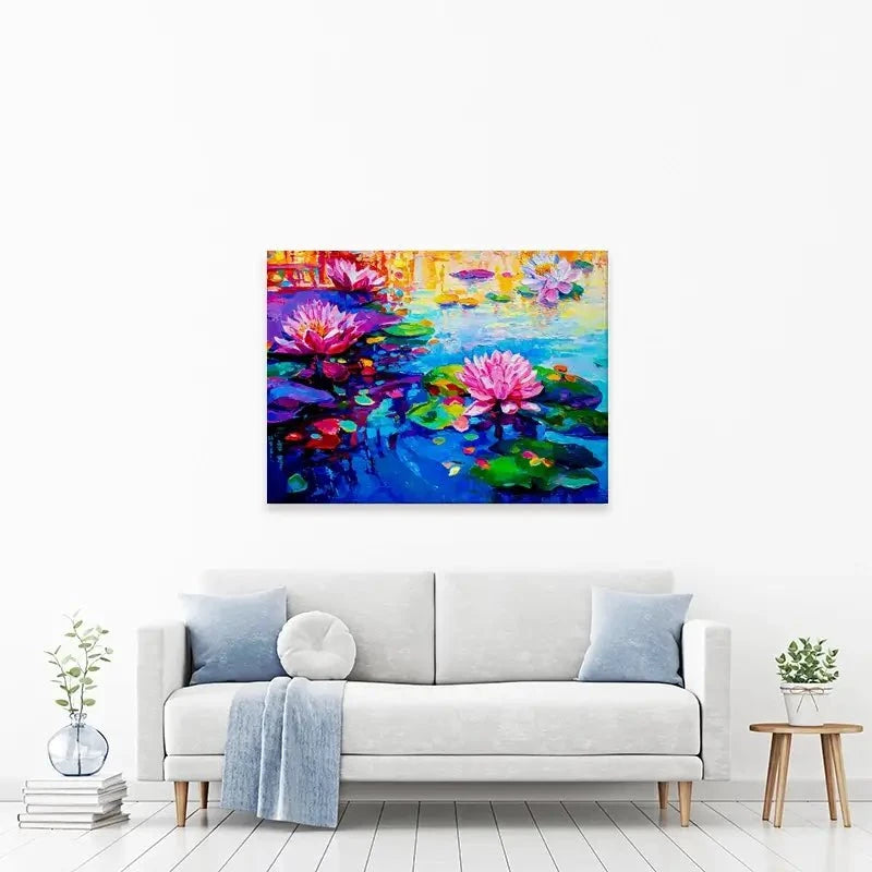Colourful Lily Lake Canvas Print Colourful Lily Lake Canvas Print wall art product Ivailo Nikolov / Shutterstock
