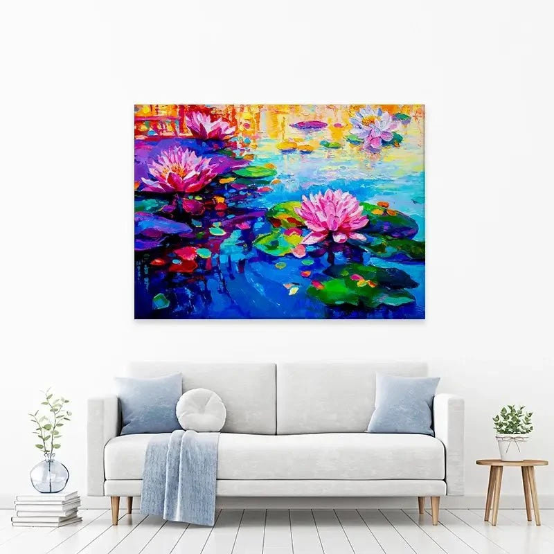 Colourful Lily Lake Canvas Print Colourful Lily Lake Canvas Print wall art product Ivailo Nikolov / Shutterstock