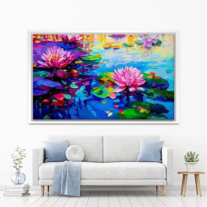 Colourful Lily Lake Canvas Print Colourful Lily Lake Canvas Print wall art product Ivailo Nikolov / Shutterstock